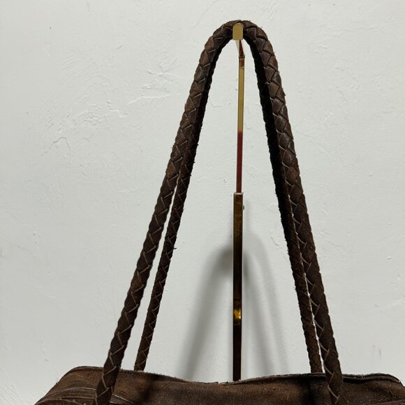 Hobo International Vintage Brown Leather Tote Bag With Braided Straps - Picture 10 of 14